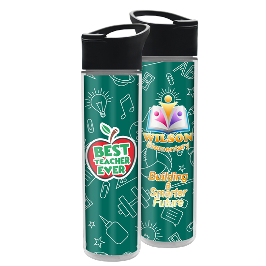 ITB16PINS - The Chiller Full Color Wrap - 16 oz. Insulated Bottle with Pop up Sip Lid